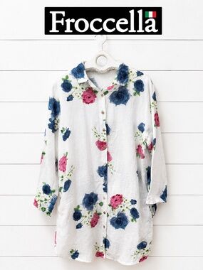 Froccella Italian Linen Floral Dress – One Size